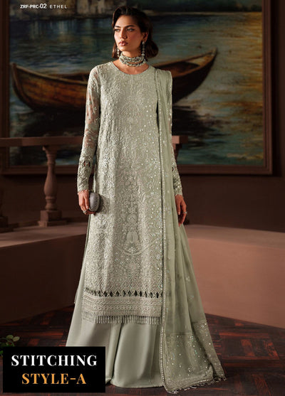 Zarif Embroidered Chiffon Suits Unstitched 3 Piece ZAF25PC Prc-02 Ethel