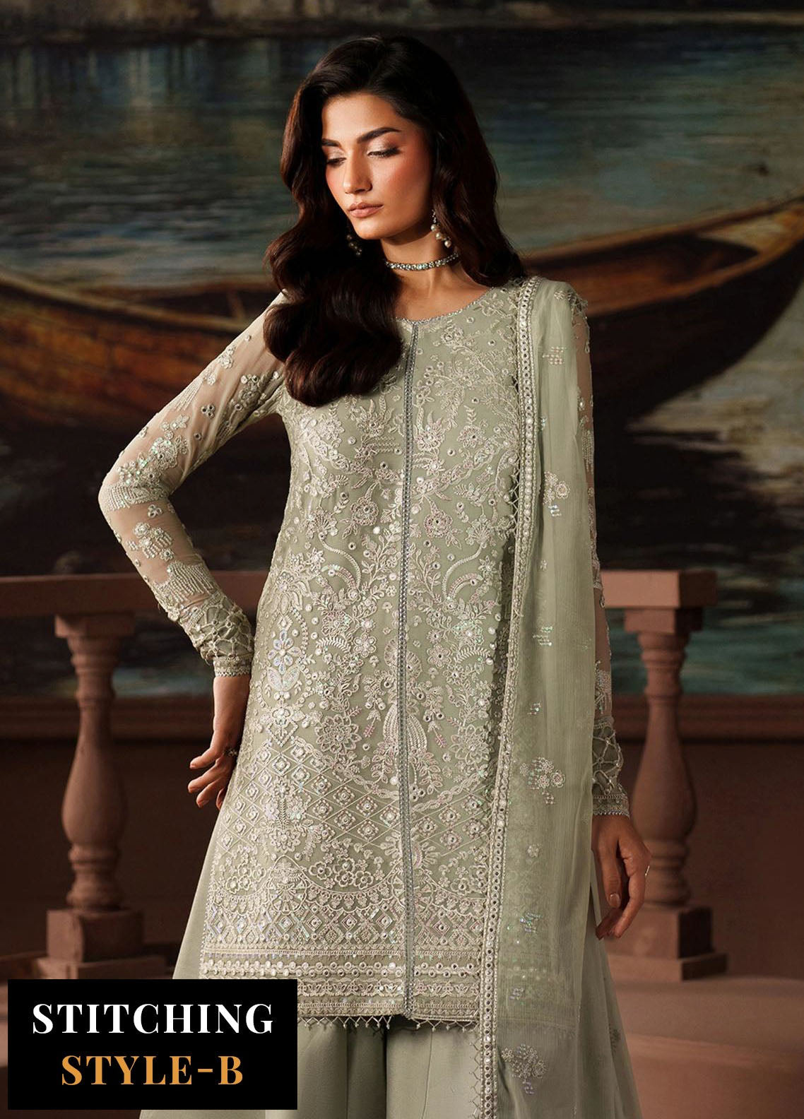 Zarif Embroidered Chiffon Suits Unstitched 3 Piece ZAF25PC Prc-02 Ethel