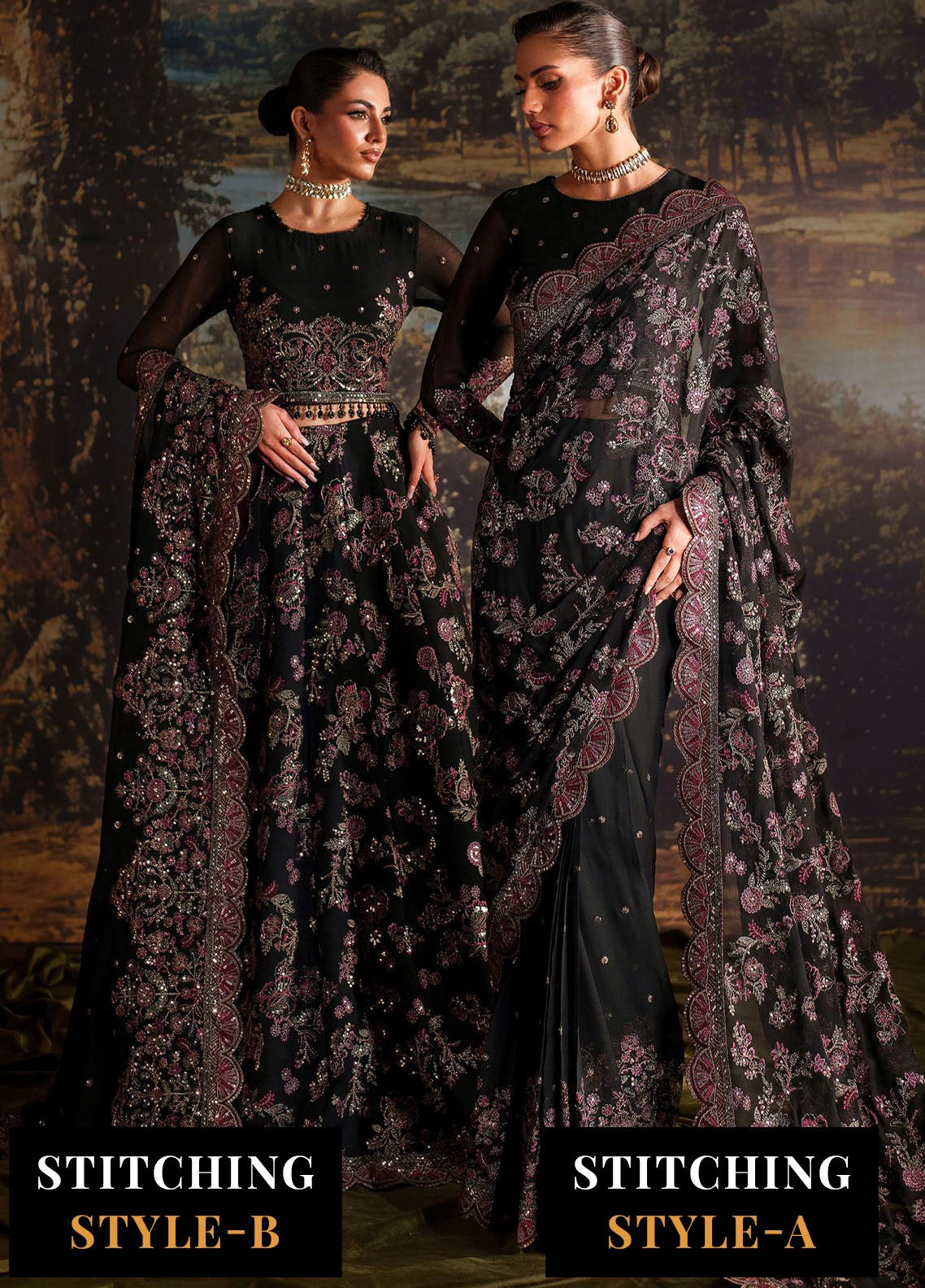 Zarif Embroidered Chiffon Suits Unstitched 3 Piece ZAF25PC Prc-04 Victoria