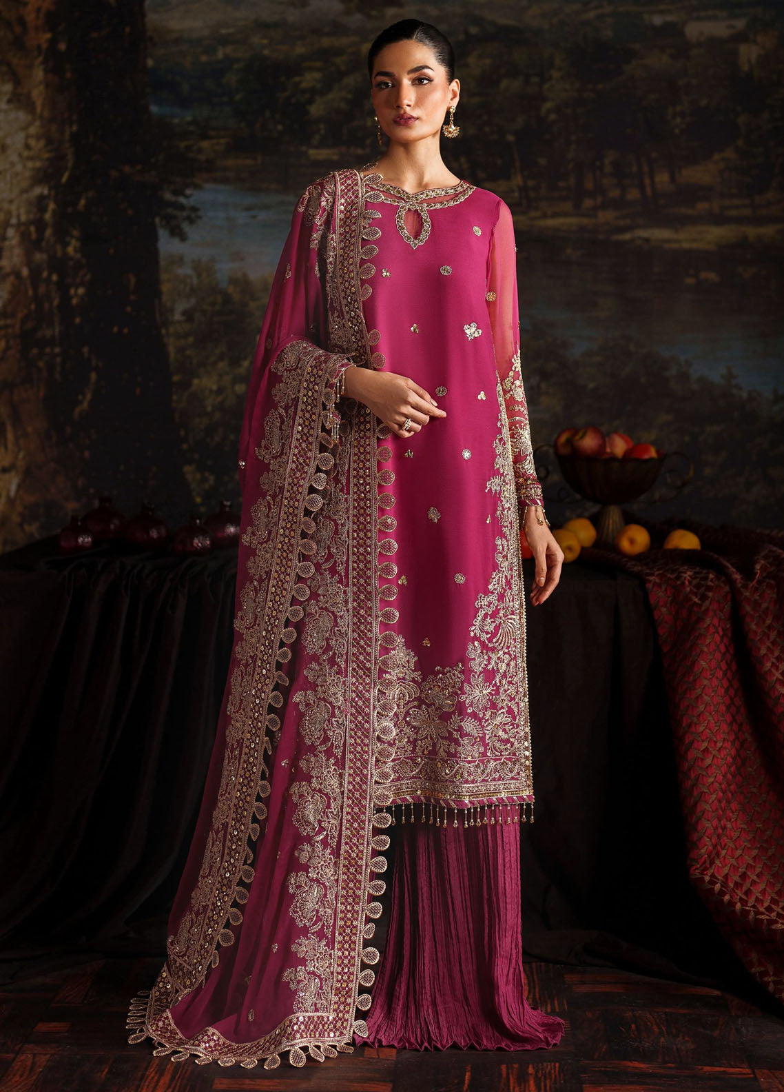 Zarif Embroidered Chiffon Suits Unstitched 3 Piece ZAF25PC Prc-05 Adelle