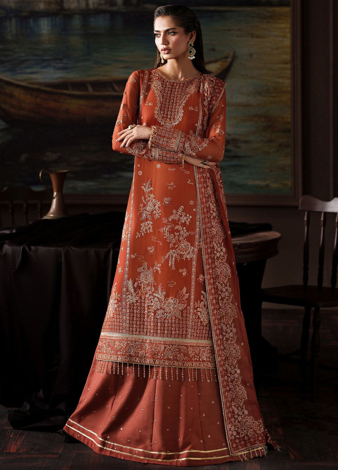 Zarif Embroidered Chiffon Suits Unstitched 3 Piece ZAF25PC Prc-07 Eleonore