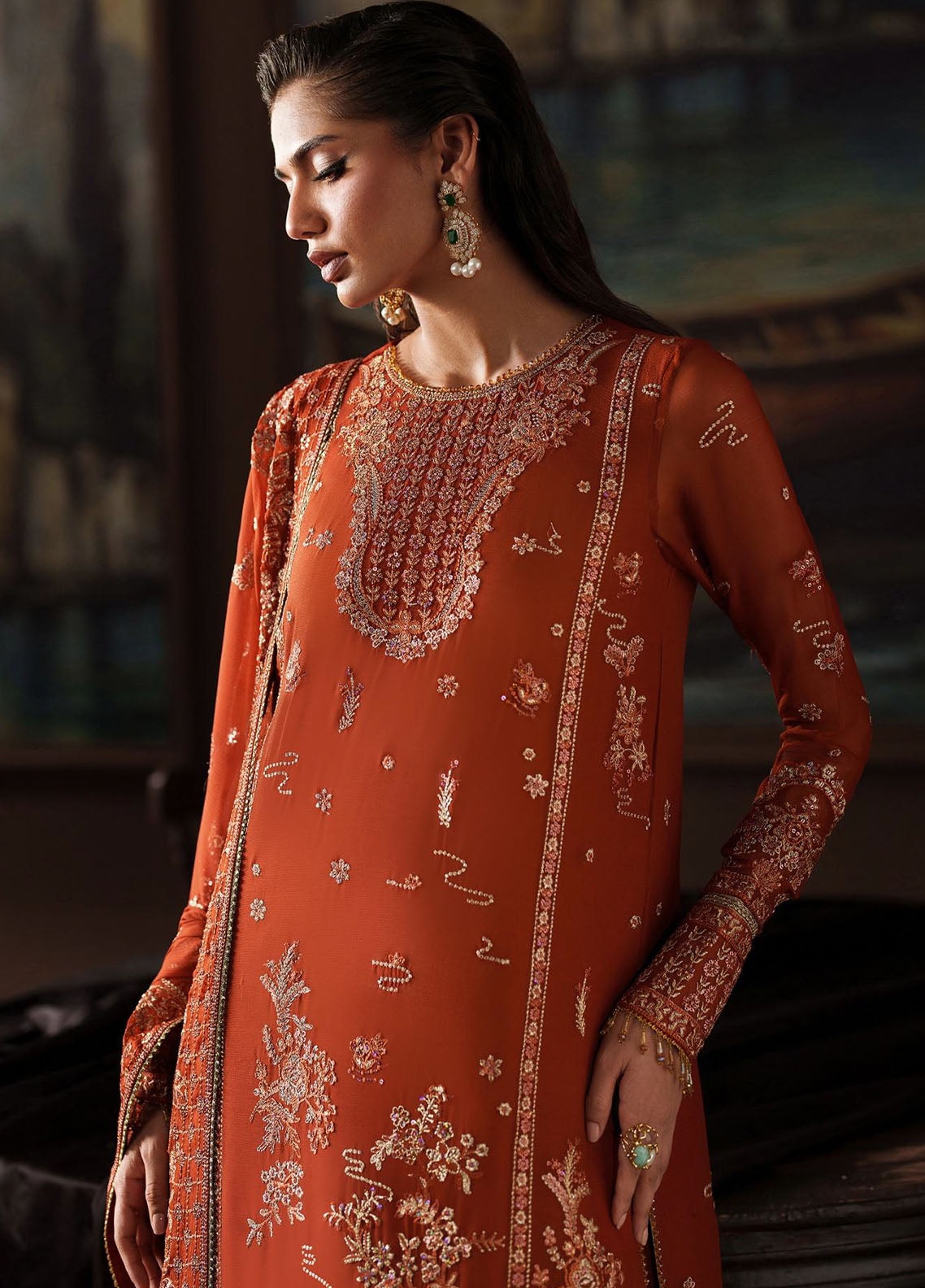 Zarif Embroidered Chiffon Suits Unstitched 3 Piece ZAF25PC Prc-07 Eleonore