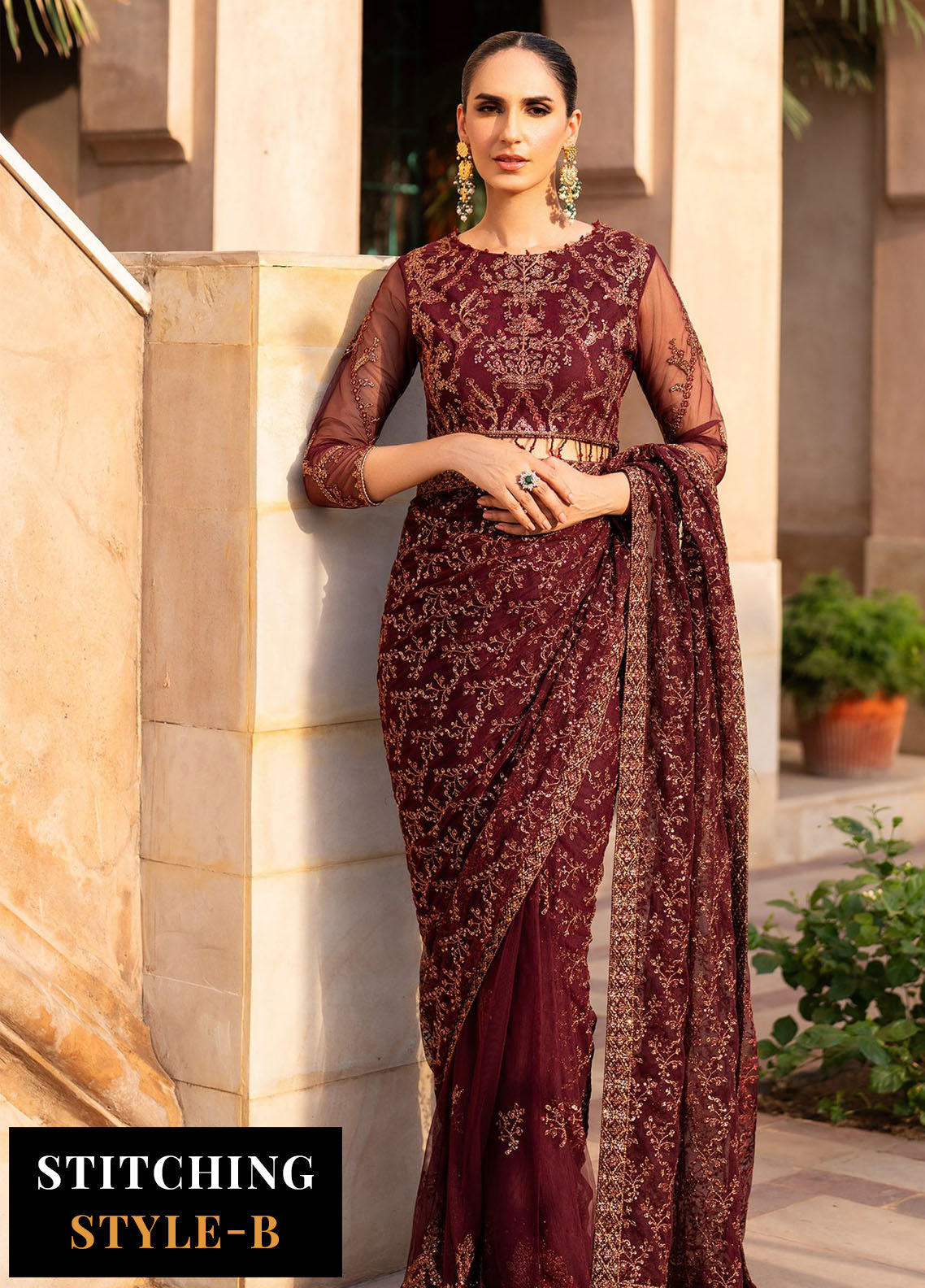 Zarif Embroidered Net Suits Unstitched 3 Piece ZF25SN SBA-01 Elif - Formals Collection