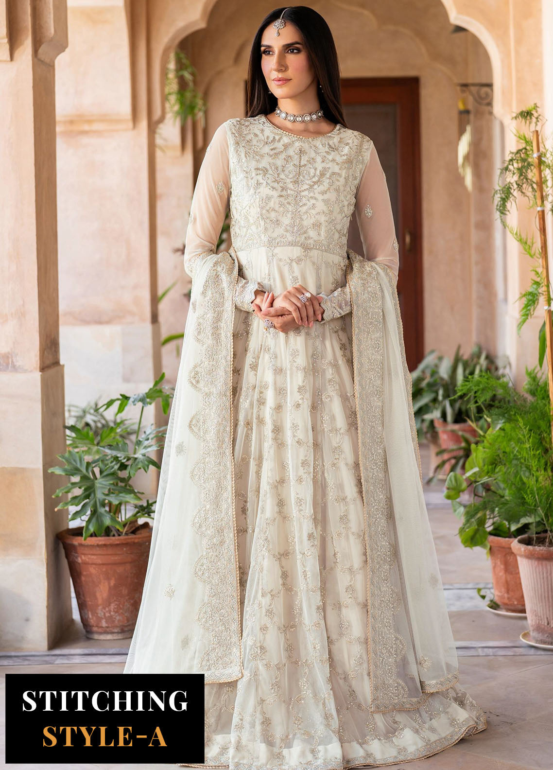 Zarif Embroidered Net Suits Unstitched 3 Piece ZF25SN SBA-02 Miran - Formals Collection