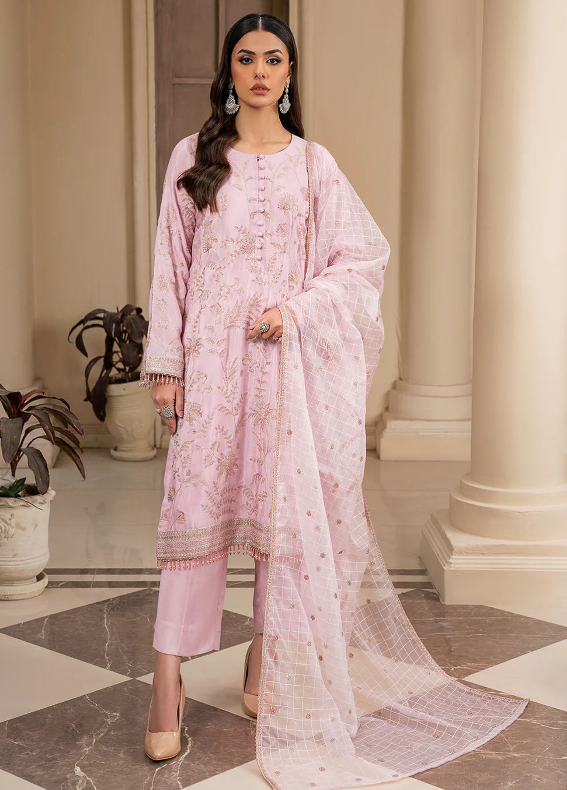 Zarif Pret Embroidered Raw Silk 3 Piece Suit ZRS-04 EVERLY