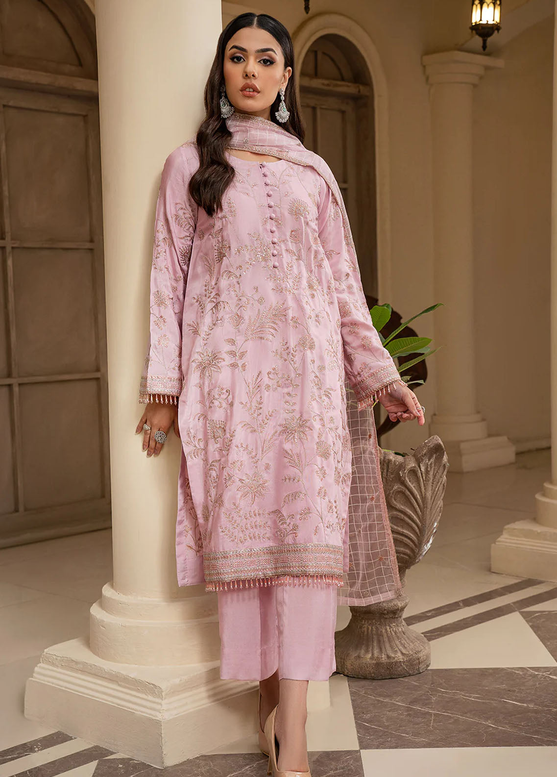 Zarif Pret Embroidered Raw Silk 3 Piece Suit ZRS-04 EVERLY