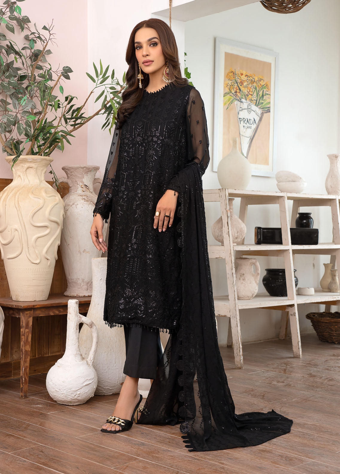 Zarif Pret Embroidered Chiffon 3 Piece Suit Kaiya