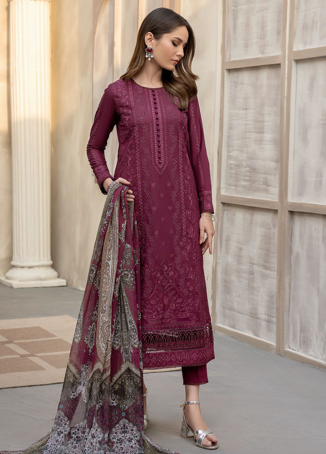 Zarif Unstitched Festive Lawn Collection 2024 ZFL-01 Rahaa