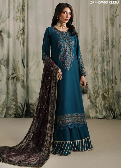 Zarif Unstitched Raw Silk Collection 2024 ZRF-RW-03 Reena