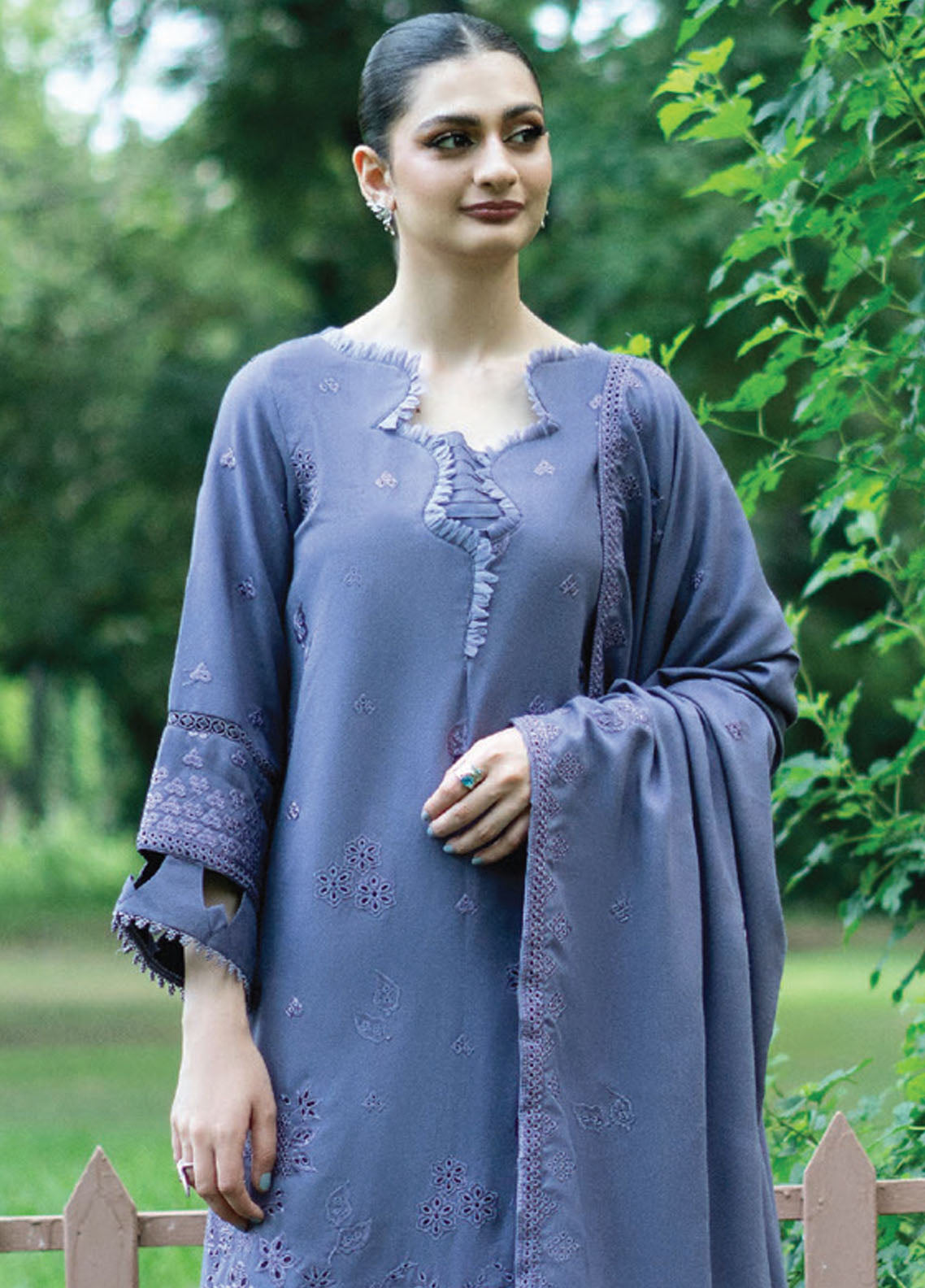 Zephyr By Humdum Embroidered Wool Suit Unstitched 3 Piece HD24Z D-02 - Winter Collection