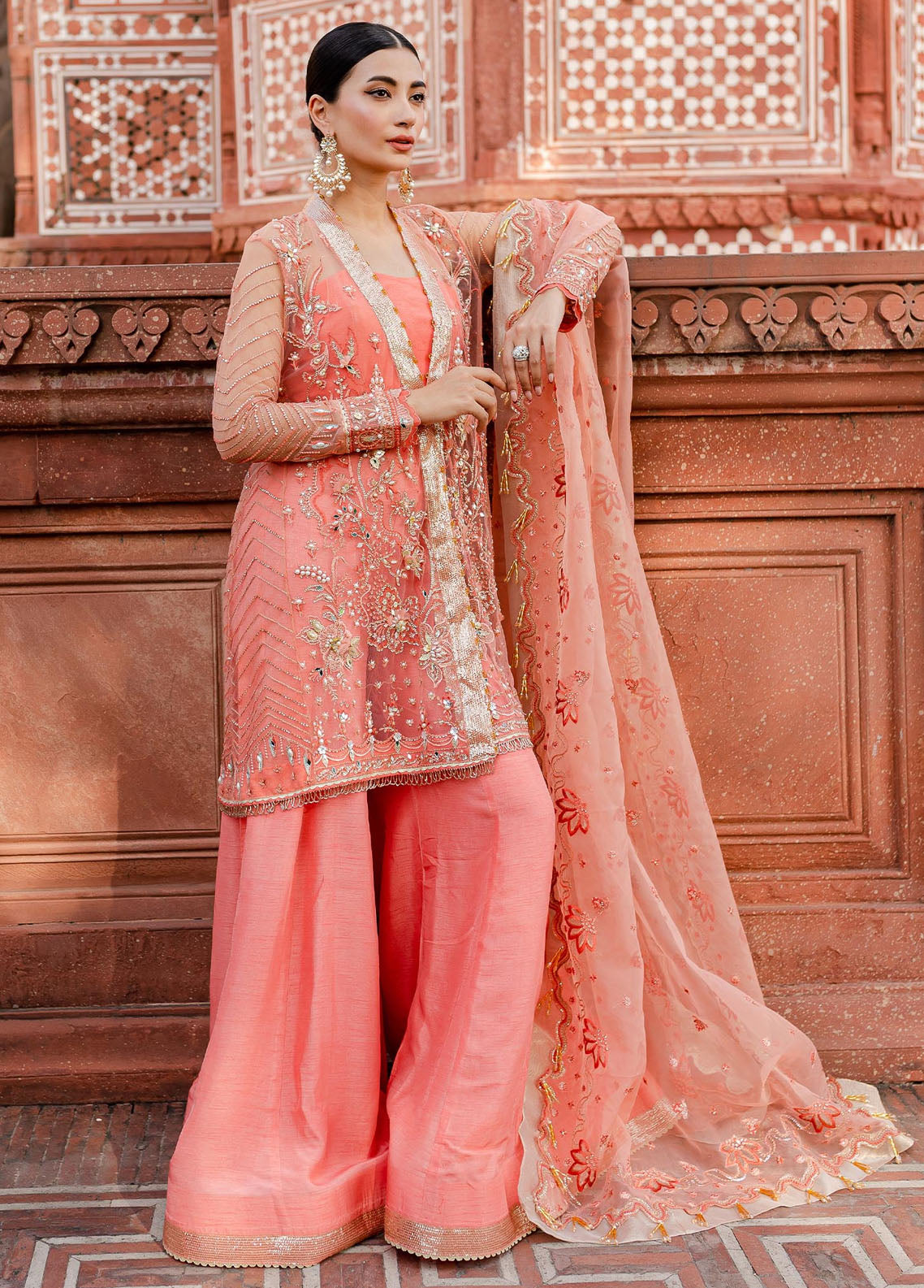 Zoya & Fatima Pret Embroidered Net 3 Piece Suit Ayra