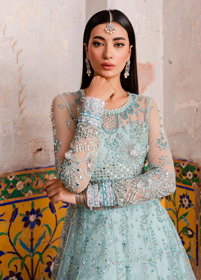 Zoya & Fatima Pret Embroidered Net 3 Piece Suit Myna