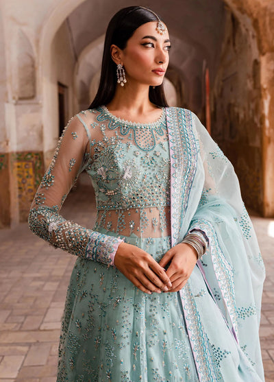 Zoya & Fatima Pret Embroidered Net 3 Piece Suit Myna