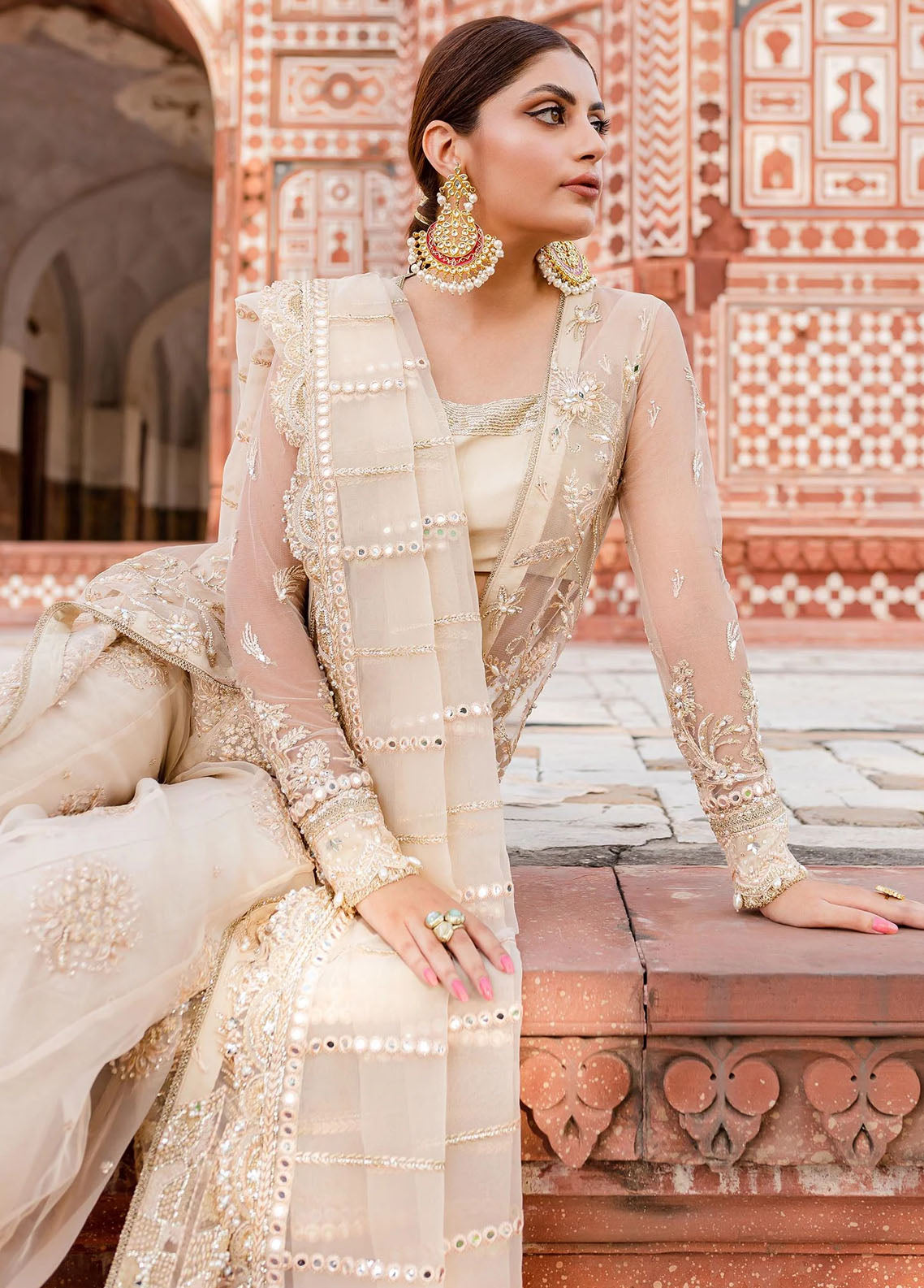 Zoya & Fatima Pret Embroidered Net 3 Piece Suit Naira