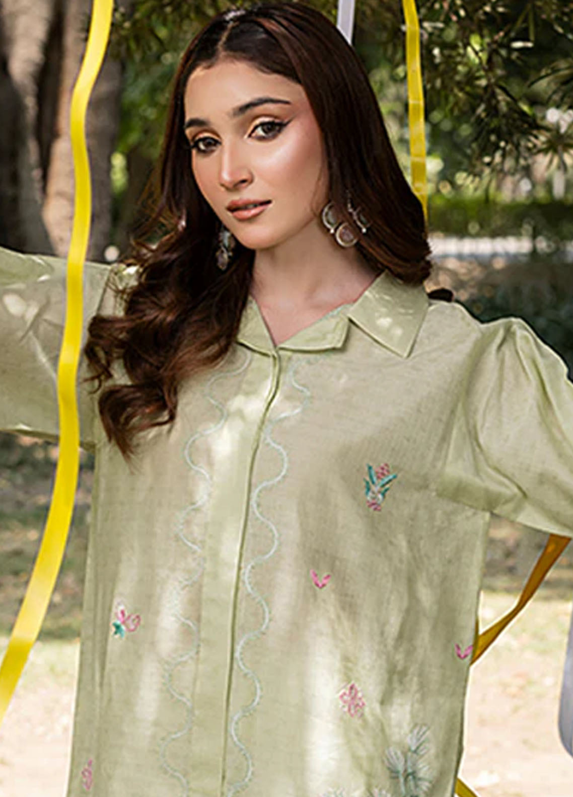 Zuri Pret Embroidered Lawn 2 Piece Suit Lujain ZP-10 Mint Green