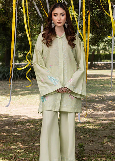 Zuri Pret Embroidered Lawn 2 Piece Suit Lujain ZP-10 Mint Green