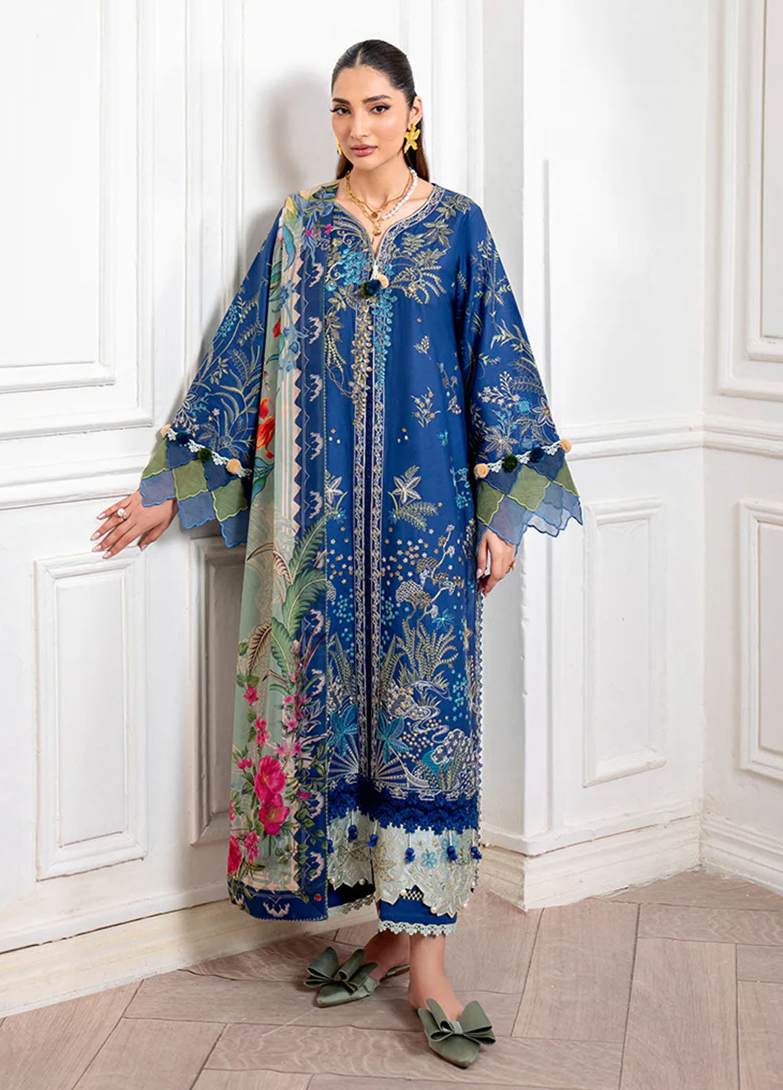 Aezel by Roheenaz Embroidered Cambric Suits Unstitched 3 Piece RNZ25AC D-01 A Insha - Winter Collection