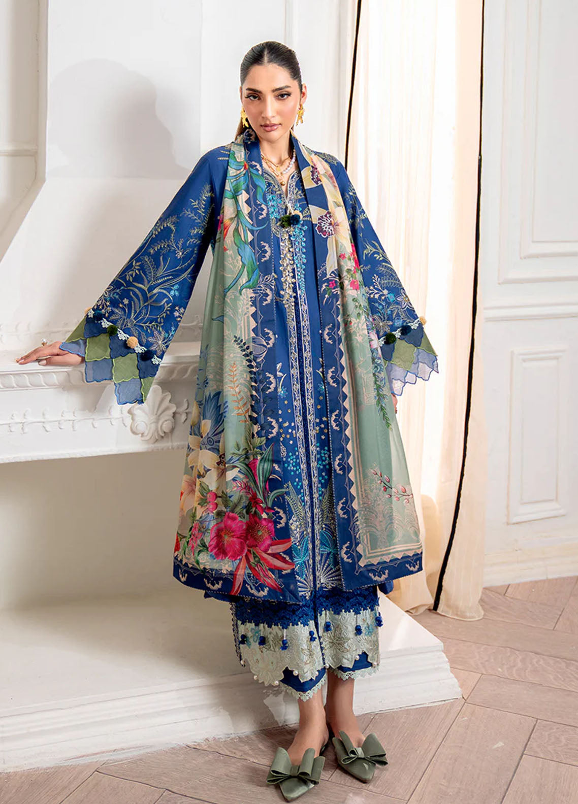 Aezel by Roheenaz Embroidered Cambric Suits Unstitched 3 Piece RNZ25AC D-01 A Insha - Winter Collection