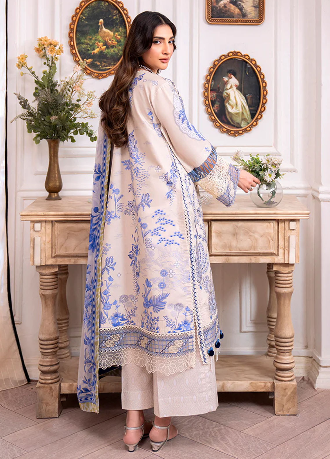 Aezel by Roheenaz Embroidered Cambric Suits Unstitched 3 Piece RNZ25AC D-03 A Eleen - Winter Collection