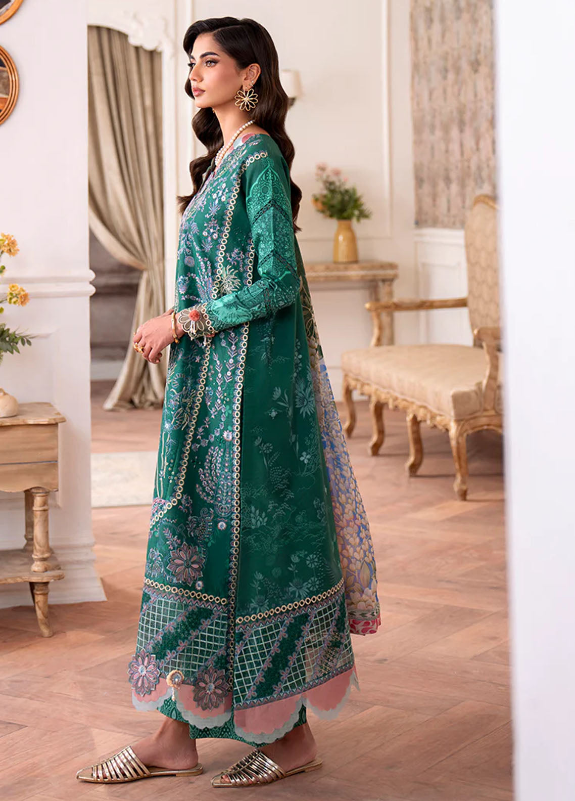 Aezel by Roheenaz Embroidered Cambric Suits Unstitched 3 Piece RNZ25AC D-03 B Maham - Winter Collection