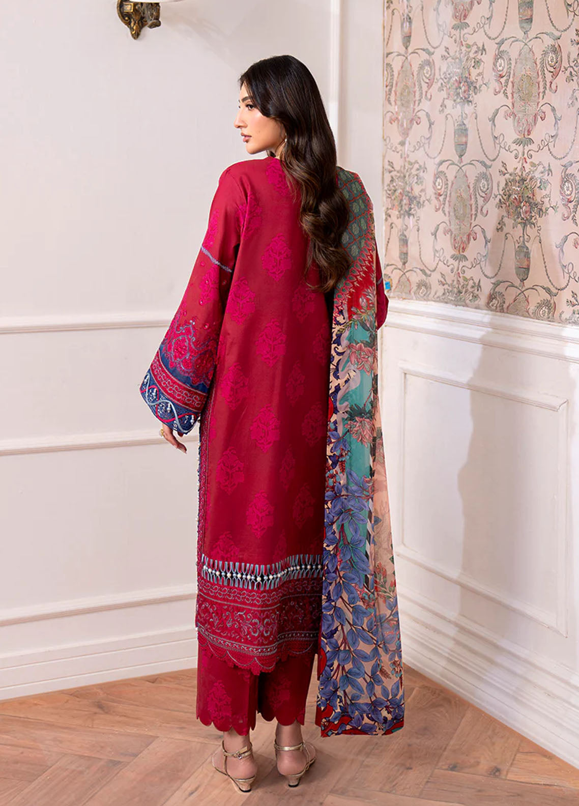 Aezel by Roheenaz Embroidered Cambric Suits Unstitched 3 Piece RNZ25AC D-05 B Oriva - Winter Collection