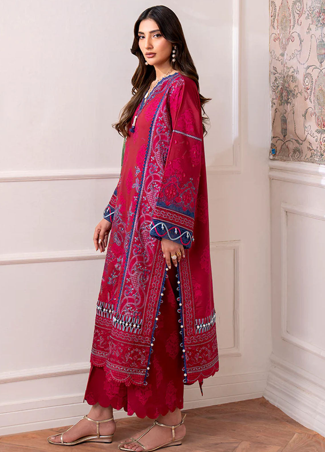 Aezel by Roheenaz Embroidered Cambric Suits Unstitched 3 Piece RNZ25AC D-05 B Oriva - Winter Collection