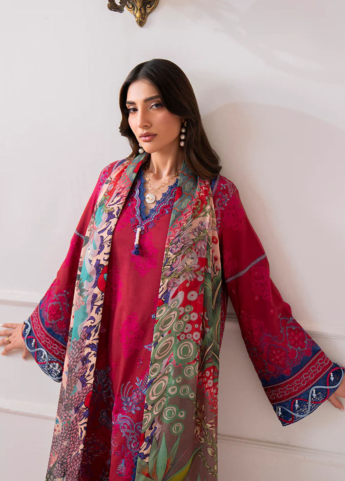 Aezel by Roheenaz Embroidered Cambric Suits Unstitched 3 Piece RNZ25AC D-05 B Oriva - Winter Collection