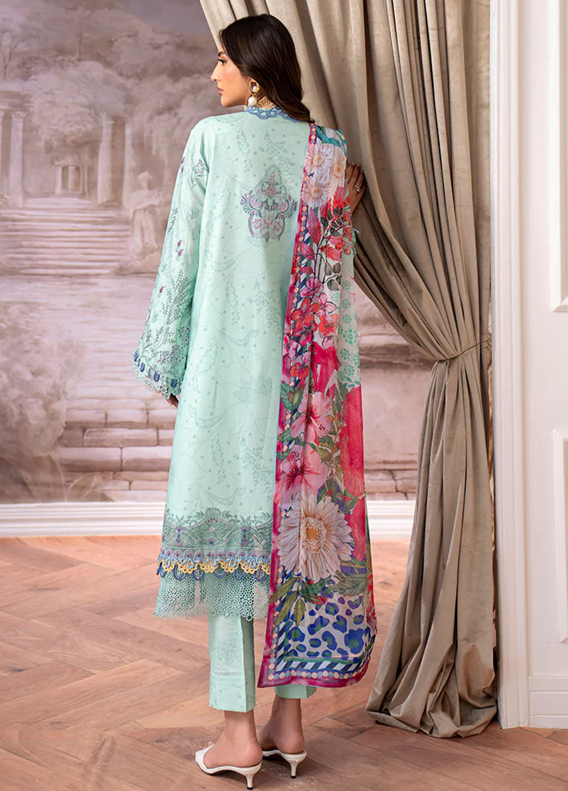 Aezel by Roheenaz Embroidered Cambric Suits Unstitched 3 Piece RNZ25AC D-07 A Avira - Winter Collection