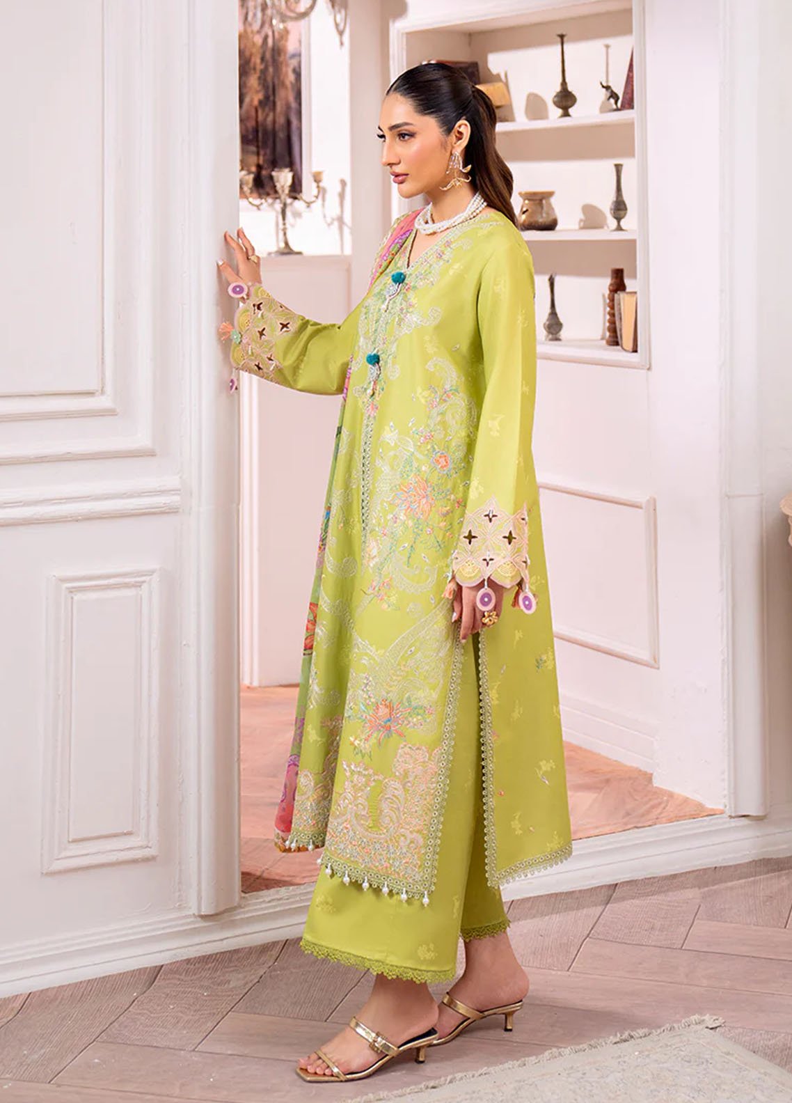 Aezel by Roheenaz Embroidered Cambric Suits Unstitched 3 Piece RNZ25AC D-08 A Arven - Winter Collection