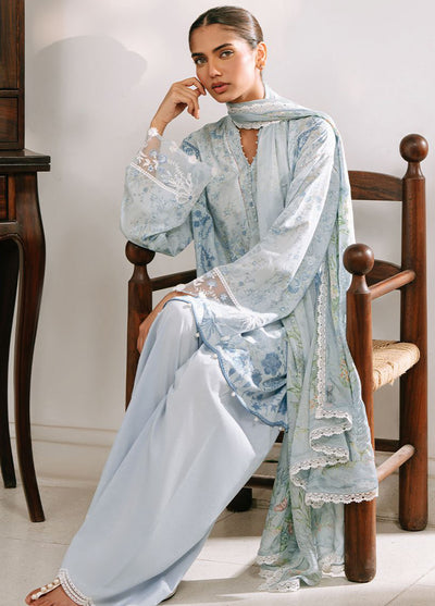 Cross Stitch Embroidered Cambric Suits Unstitched 3 Piece CS25MPU Beryl Frost