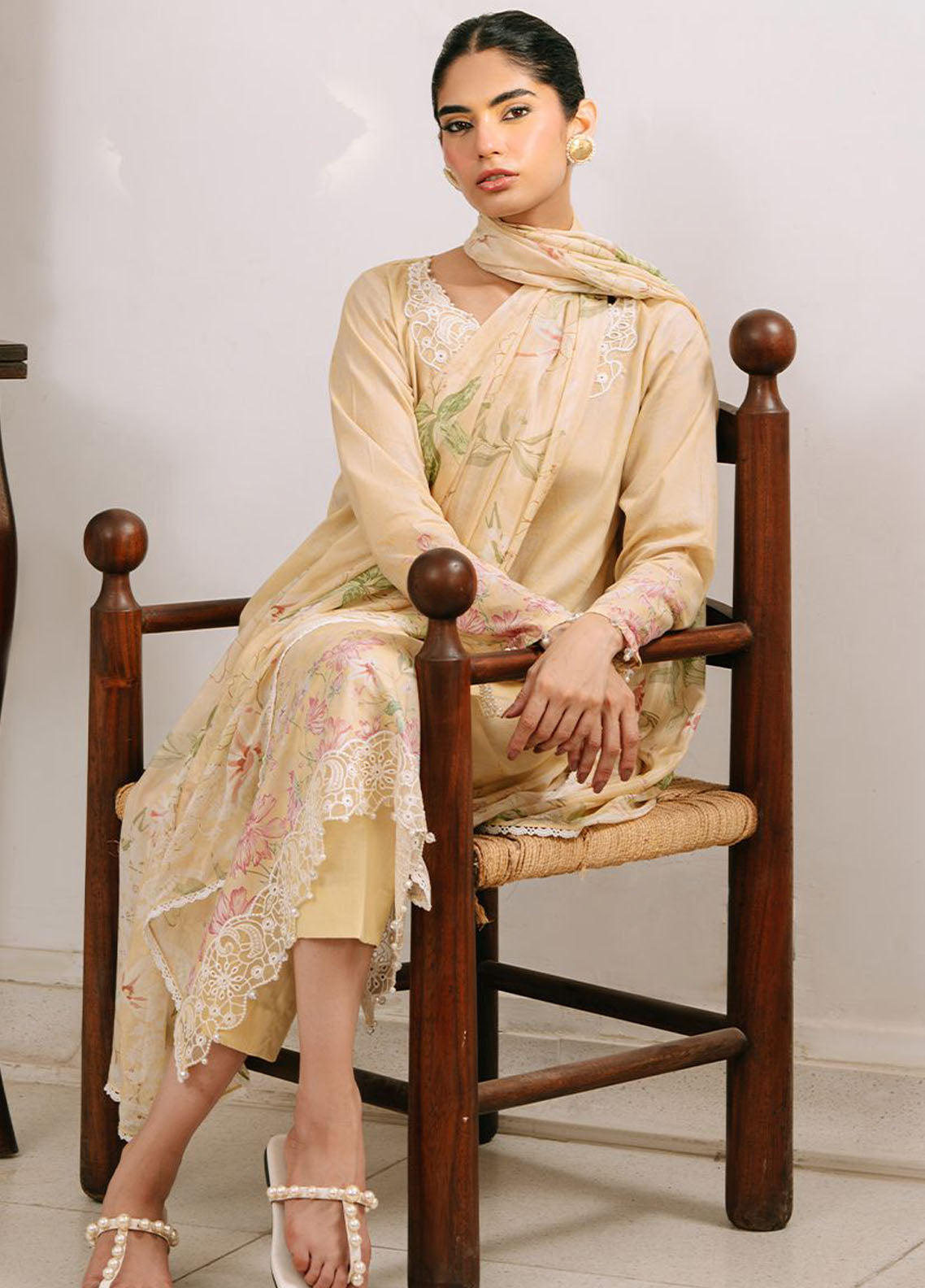 Cross Stitch Embroidered Cambric Suits Unstitched 3 Piece CS25MPU Lilly Garden