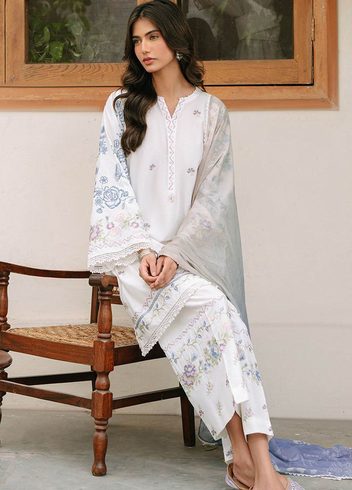 Cross Stitch Embroidered Cambric Suits Unstitched 3 Piece CS25MPU Ornate Gem