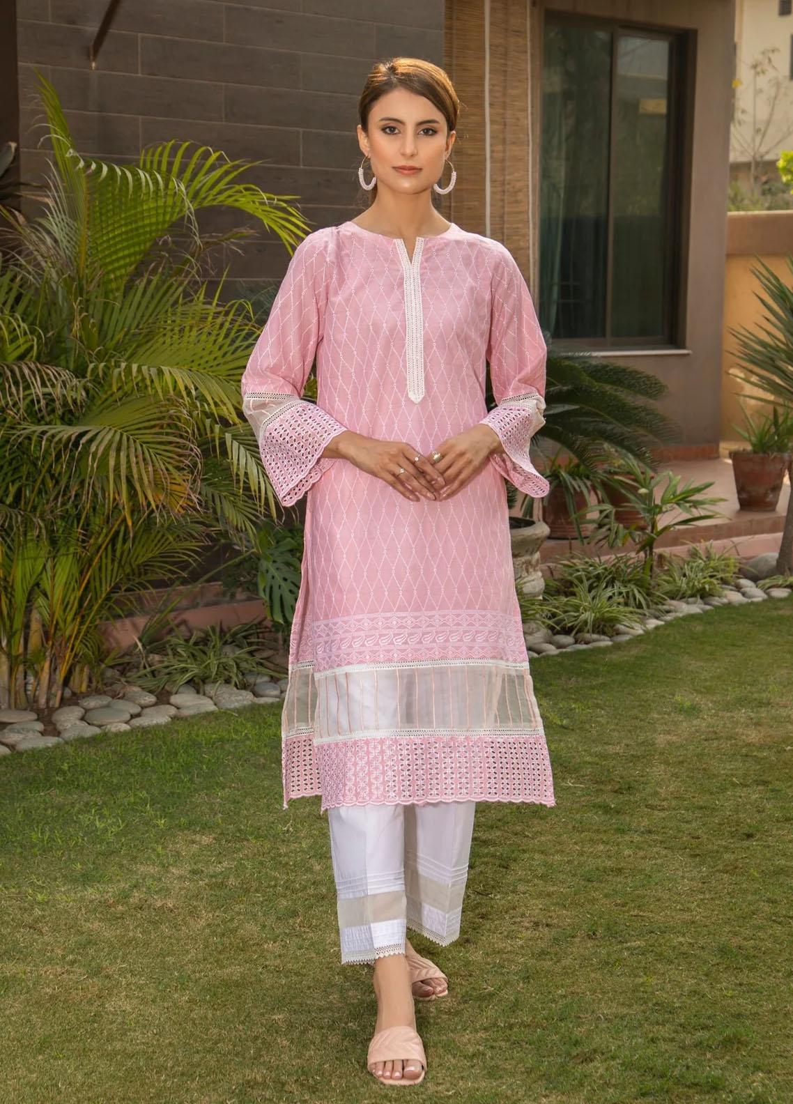 Naaz Couture Casual Pret Chikankari Lawn Kurta NC23NK-2 Peach