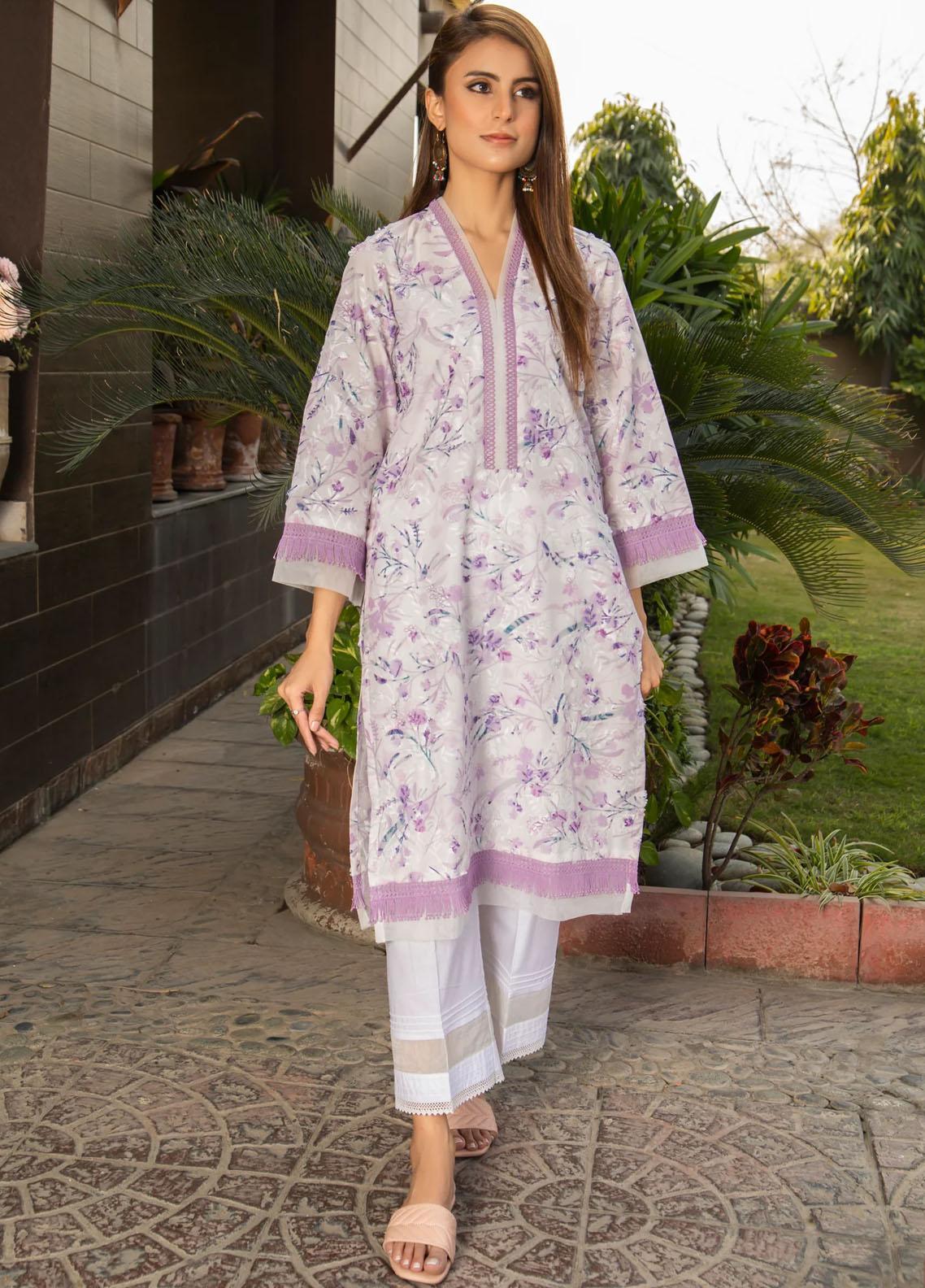 Naaz Couture Casual Pret Chikankari Lawn Kurta NC23NK-2 Lilac-2