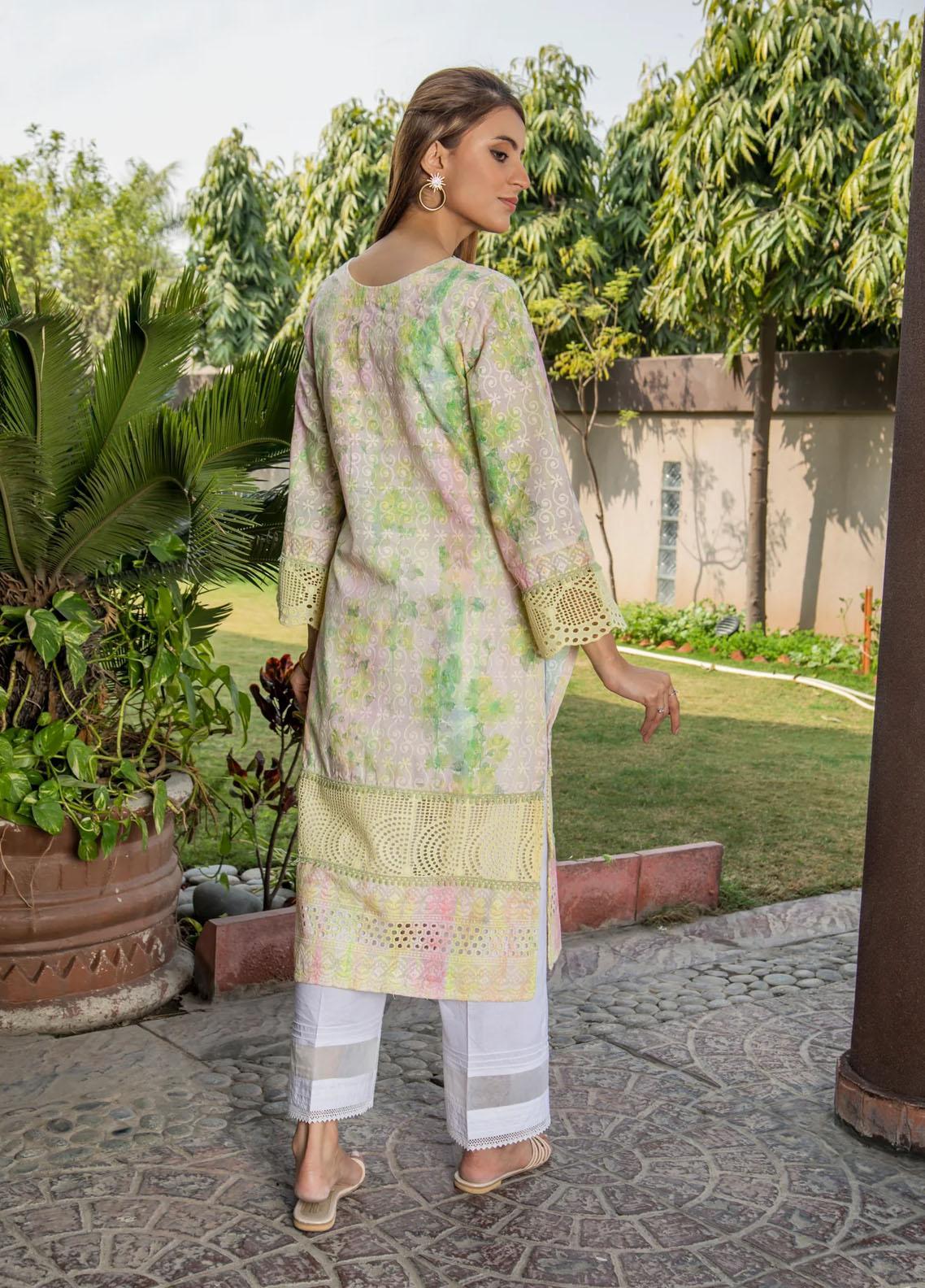 Naaz Couture Casual Pret Chikankari Lawn Kurta NC23NK-2 Yellow