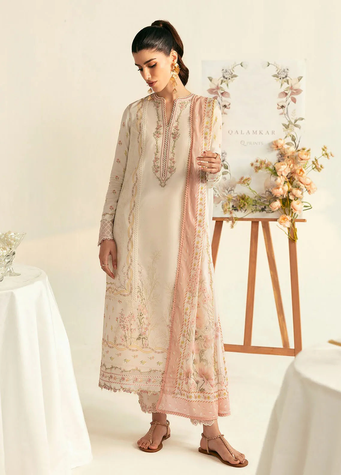 Q Prints by Qalamkar Unstitched Lawn Collection 2025 Nena PQ-1 A