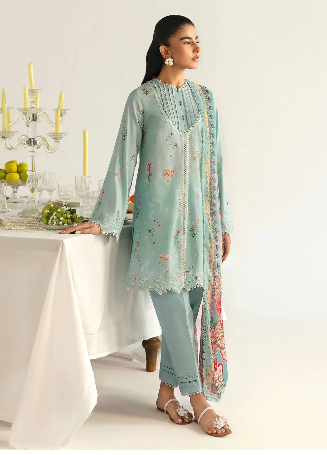 Q Prints by Qalamkar Unstitched Lawn Collection 2025 Rena PQ-8B