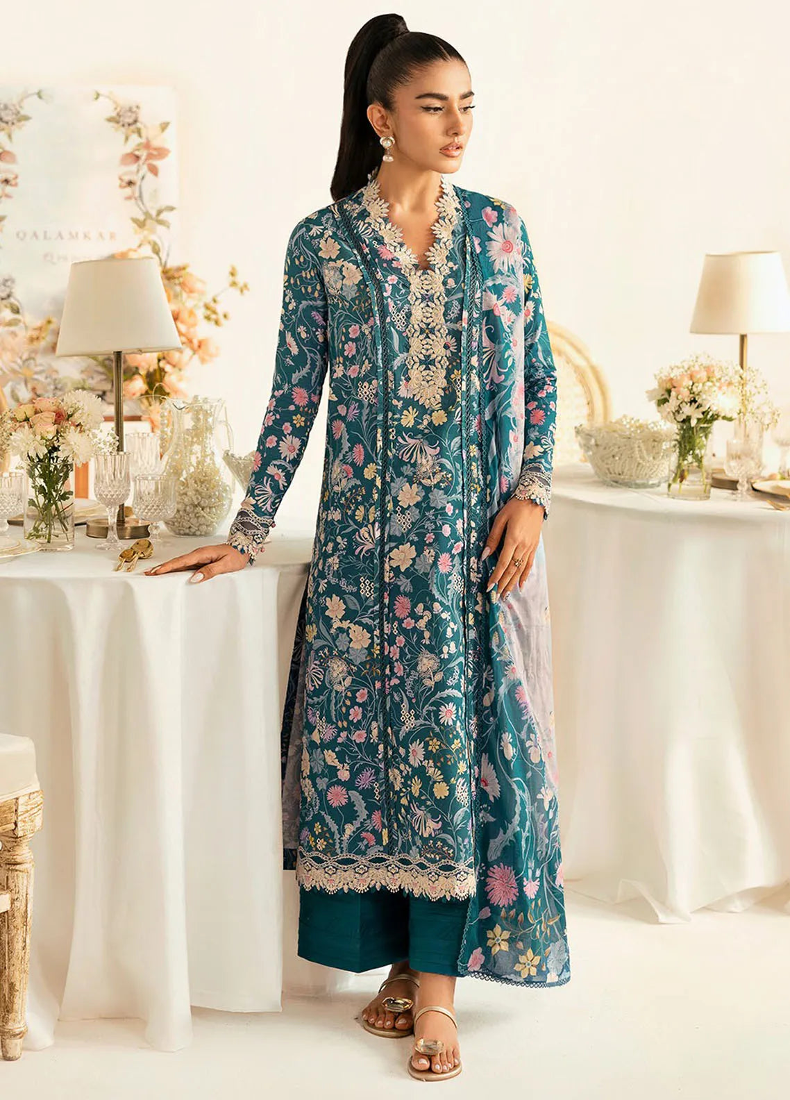 Q Prints by Qalamkar Unstitched Lawn Collection 2025 Rhea PQ-4B