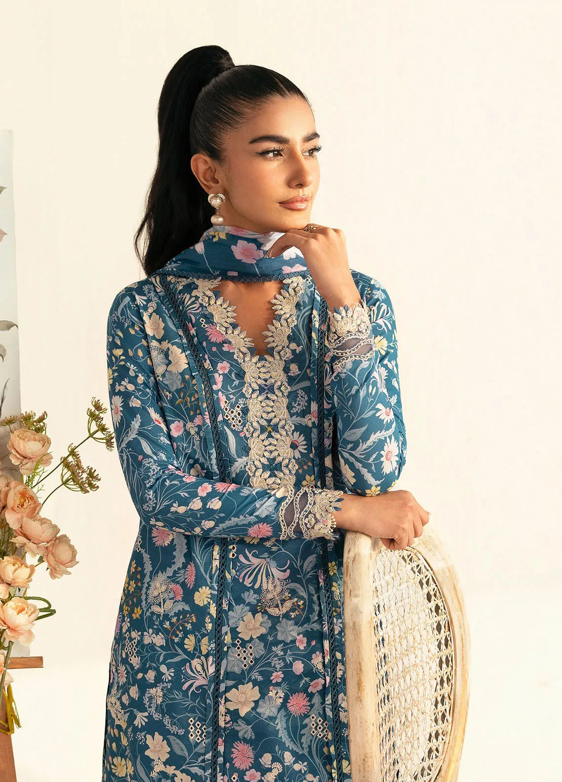 Q Prints by Qalamkar Unstitched Lawn Collection 2025 Rhea PQ-4B