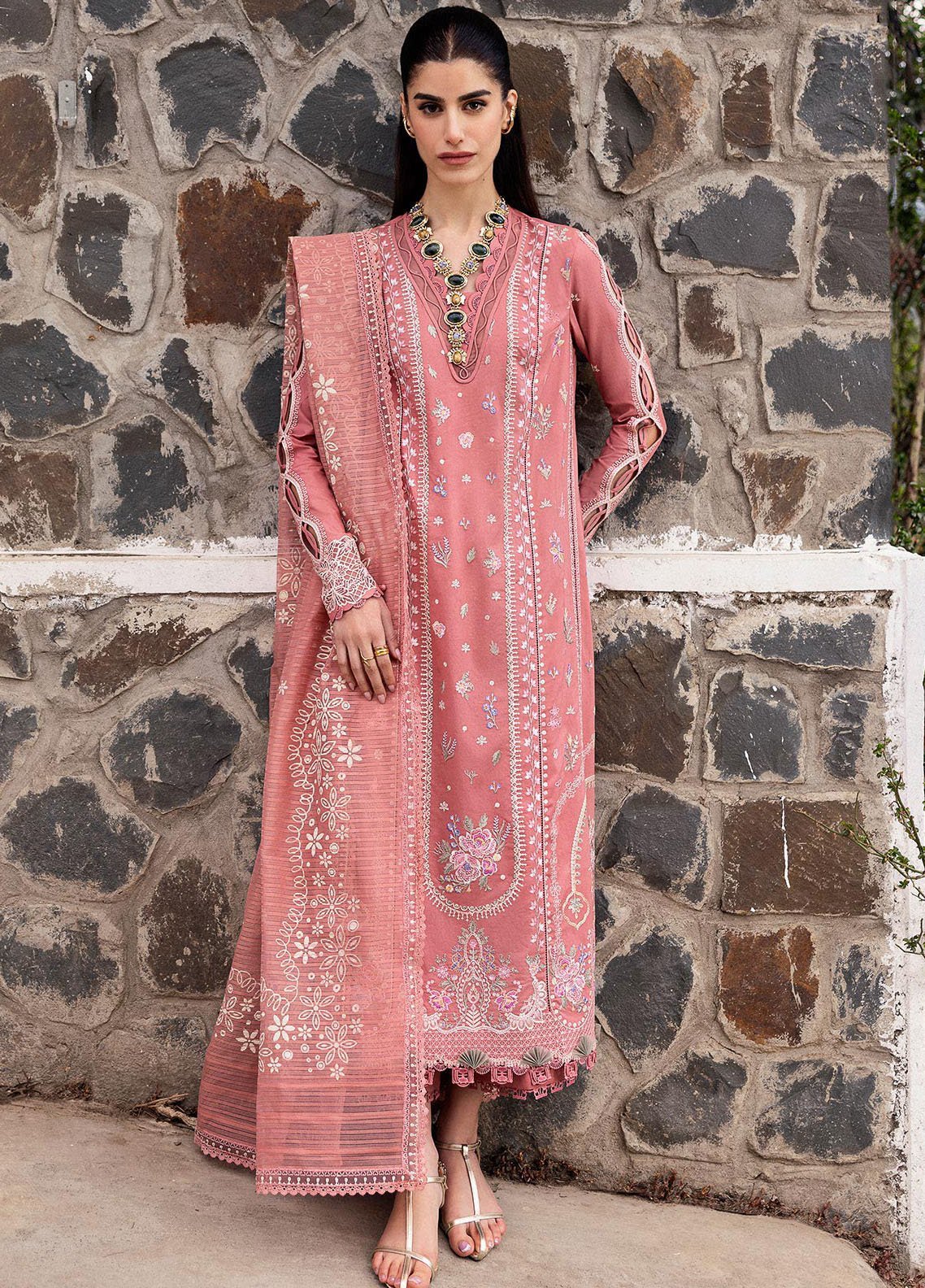 Qlinekari by Qalamkar Embroidered Lawn Suits Unstitched 3 Piece QLM25QK DC-03 Moya