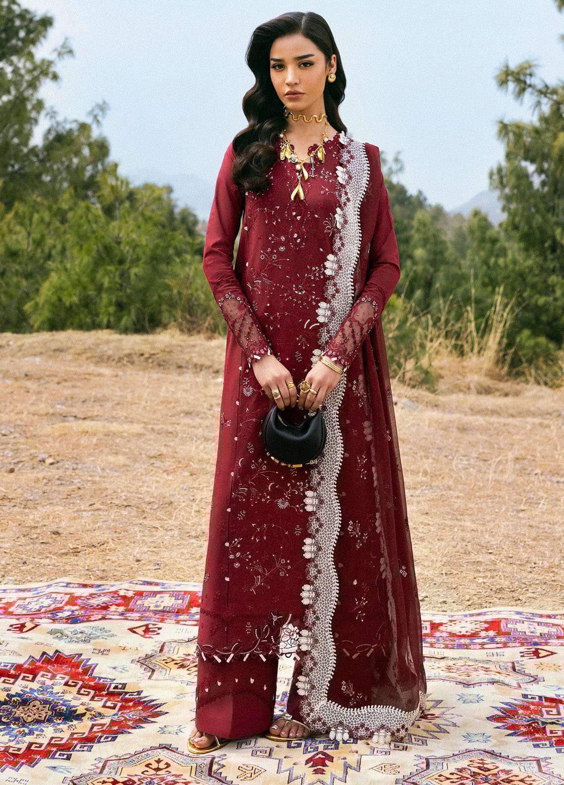 Qlinekari by Qalamkar Embroidered Lawn Suits Unstitched 3 Piece QLM25QK DC-06 Aila