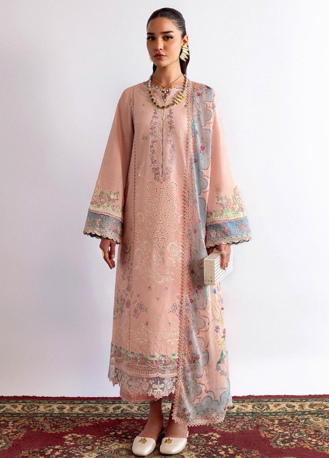 Qlinekari by Qalamkar Embroidered Lawn Suits Unstitched 3 Piece QLM25QK DC-11 Hedi