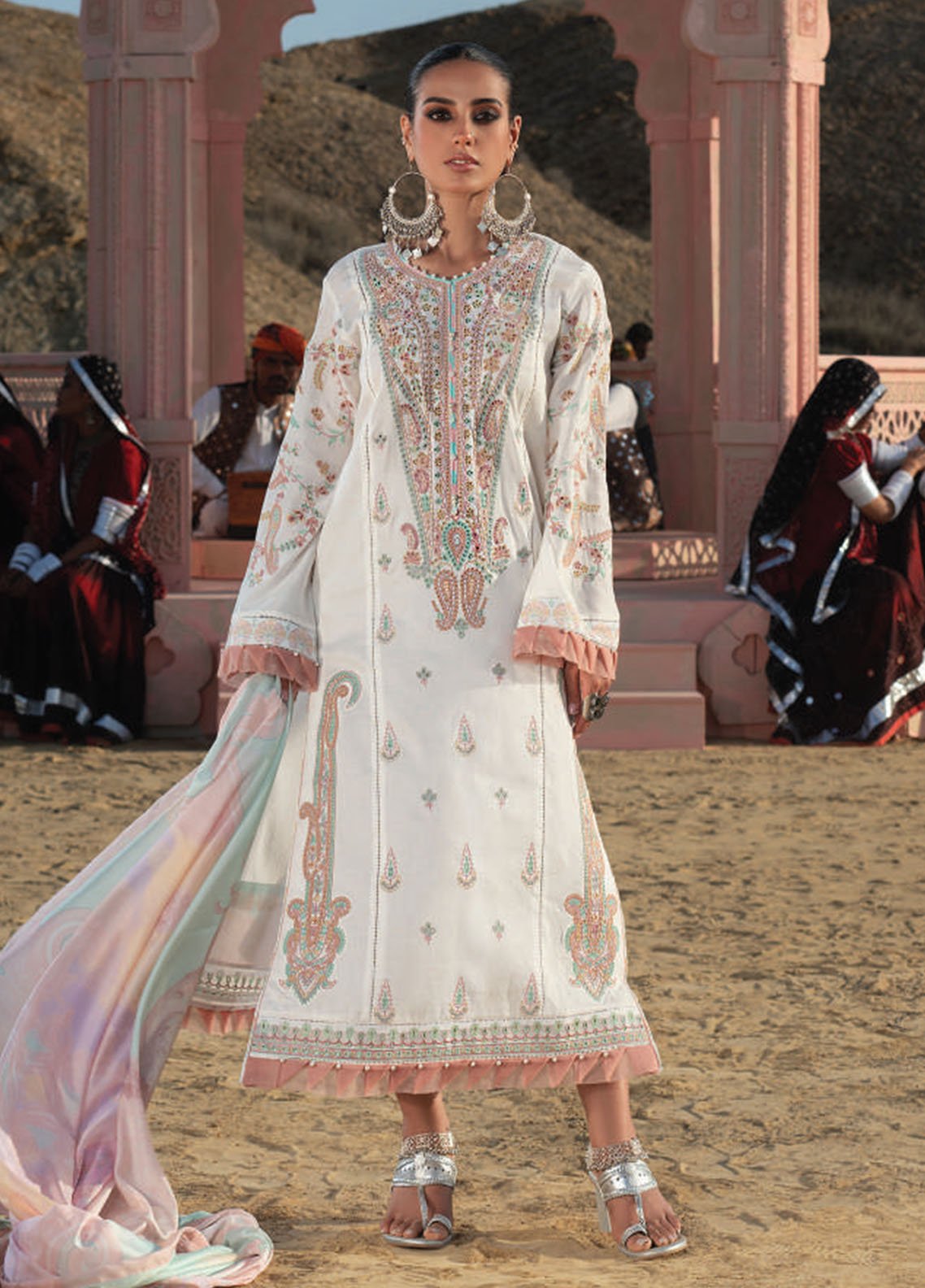 Wardha Saleem Embroidered Lawn Suits Unstitched 3 Piece D-01 Noor Bahar