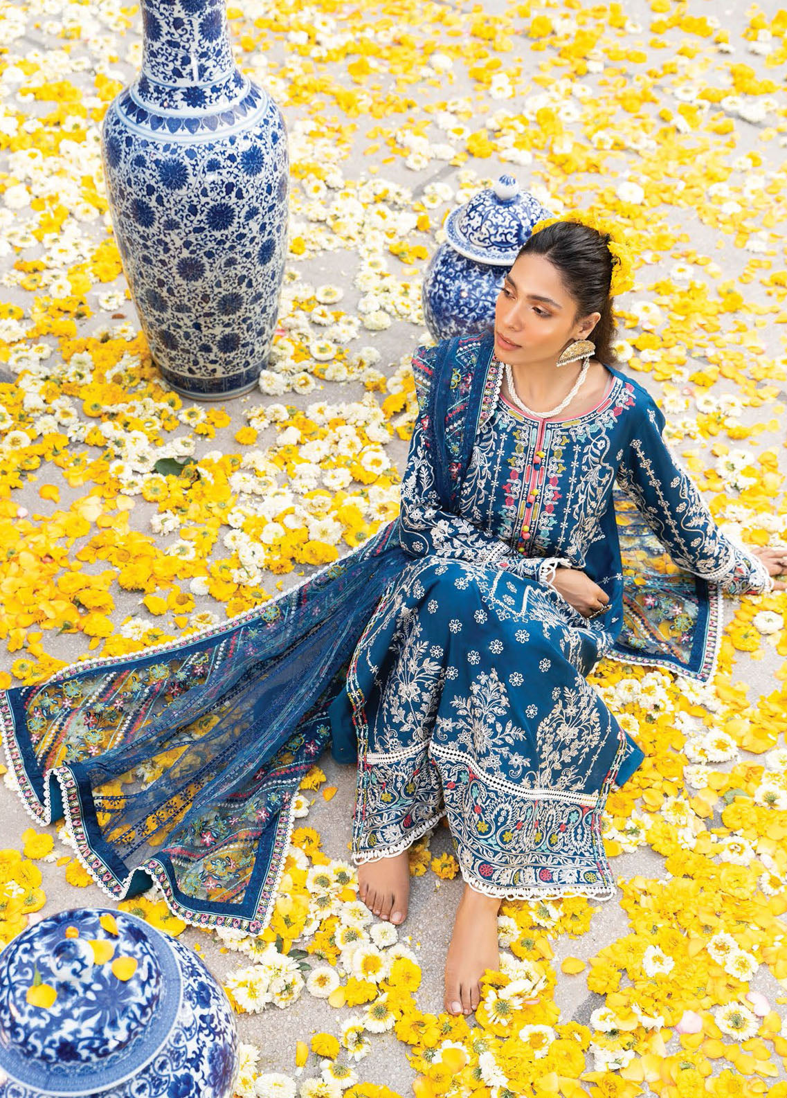 AIK Atelier Meenakari Unstitched Lawn Collection 2023 Vol-01 Look 01