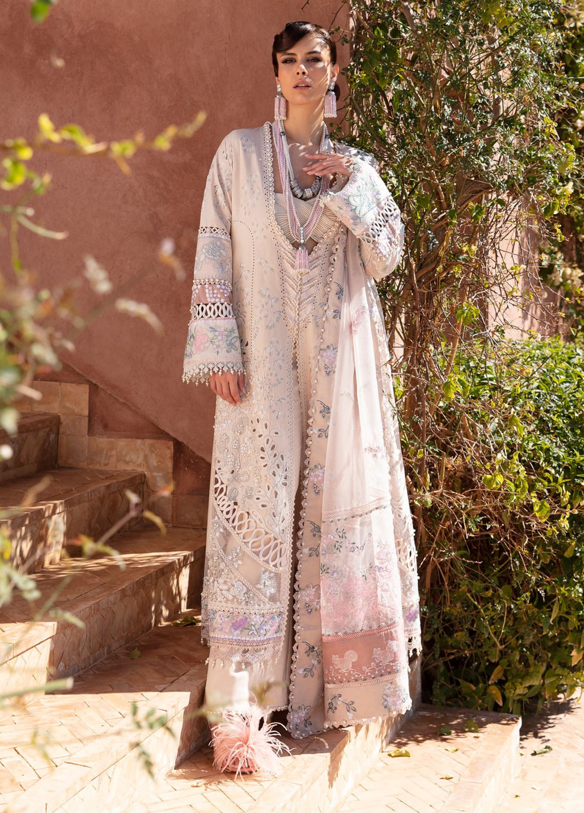 Amaani By Republic Womenswear Embroidered Lawn Suits Unstitched 3 Piece RW23A D-5B Oran - Luxury Eid Collection