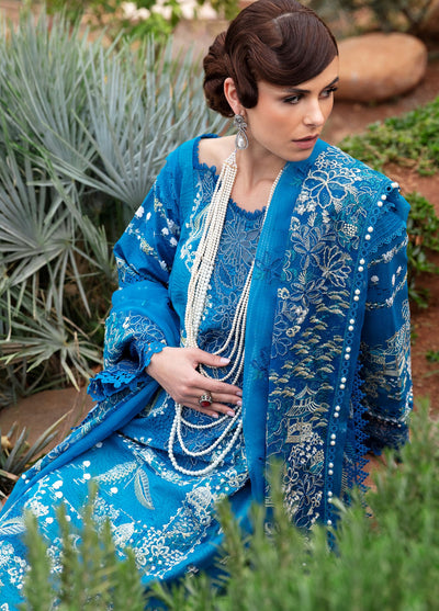 Amaani By Republic Womenswear Embroidered jacquard Suits Unstitched 3 Piece RW23A D-4A Sepal - Luxury Eid Collection