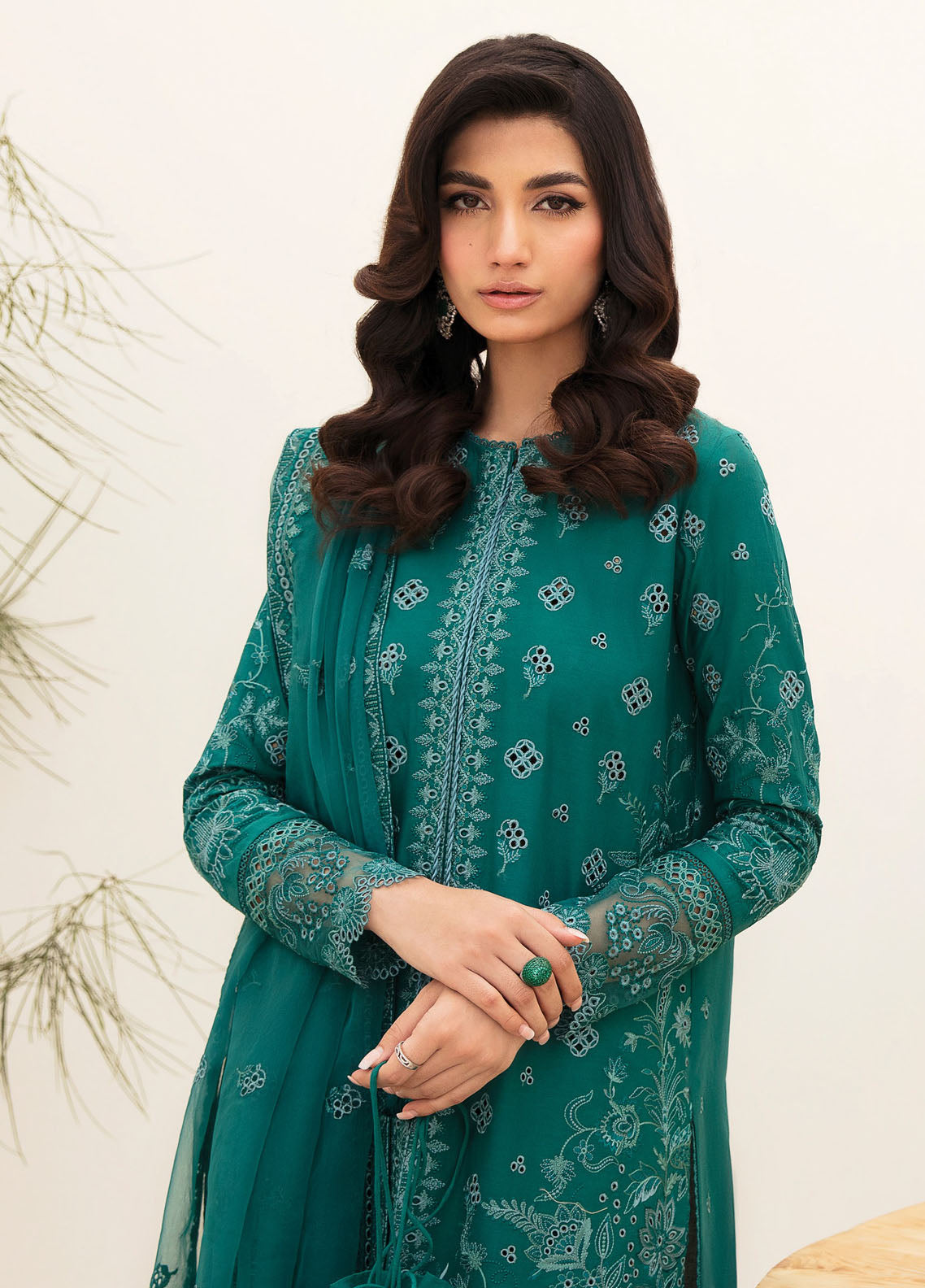 Afrozeh Festive Unstitched Chikankari Lawn Collection 2023 AL-23-V3-04 Tiffany Blue