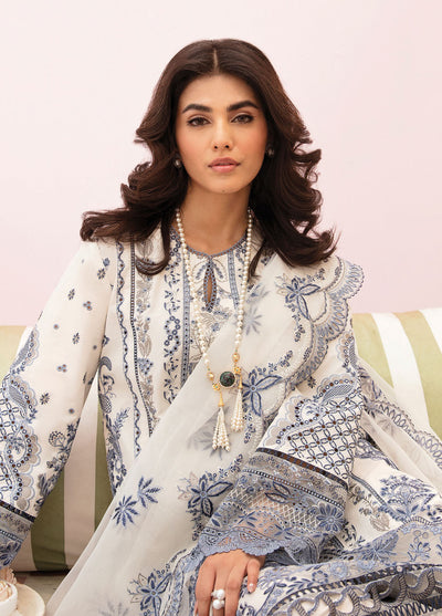 Afrozeh Festive Unstitched Chikankari Lawn Collection 2023 AL-23-V3-05 Snow Lagoon