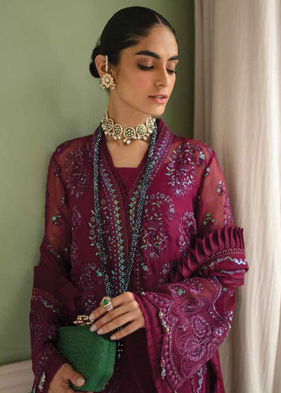 Afrozeh La Fuschsia Festive Chiffon Collection 2023 010 Viola