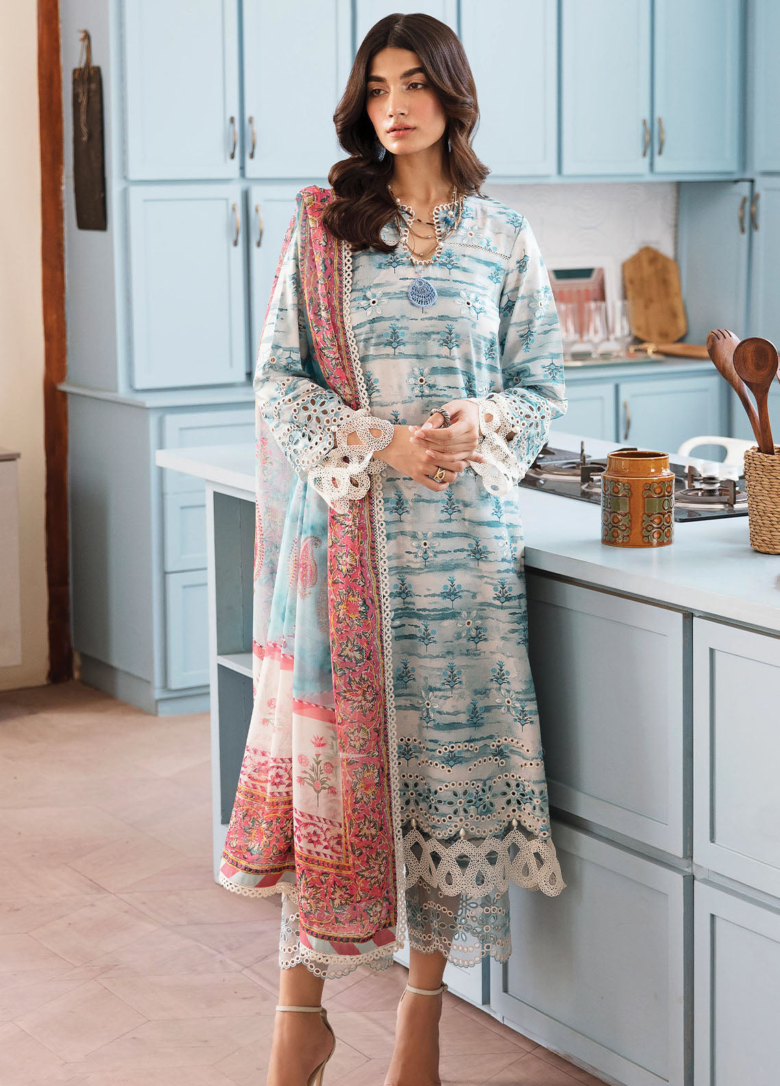 Afrozeh Printkari Unstitched Lawn Collection 2023 Ocean Dream